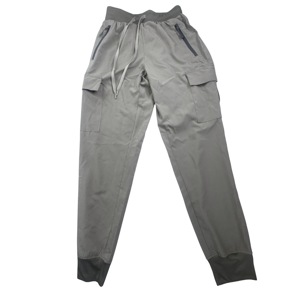 Libin Mens XS Cargo Jogger Pants Khaki Green Hiking Travel Quick Dry Stretch